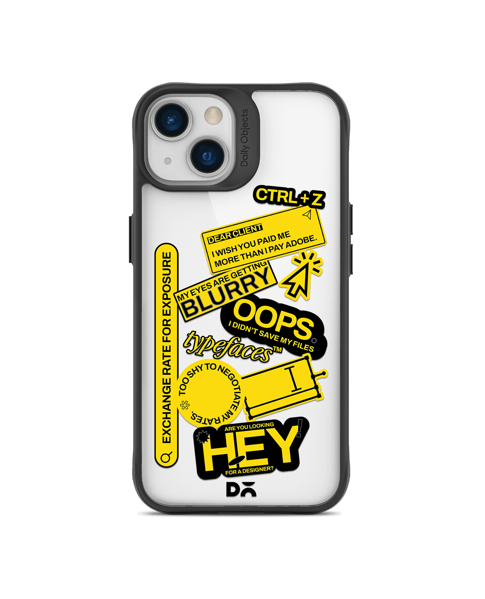 DailyObjects Designer Life Black Hybrid Clear Phone Case Cover For iPh