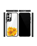 Clear Bright Sunflowers Black Hybrid Clear Case Cover For Samsung Galaxy S24 Plus