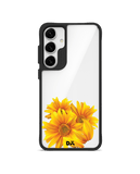 Clear Bright Sunflowers Black Hybrid Clear Case Cover For Samsung Galaxy S24 Plus