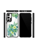 Clear Ferns & Flowers Black Hybrid Clear Case Cover For Samsung Galaxy S24 Plus