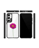 Clear Painted Purple Flower Black Hybrid Clear Case Cover For Samsung Galaxy S24