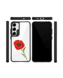 Clear Painted Red Flower Black Hybrid Clear Case Cover For Samsung Galaxy S24 Plus