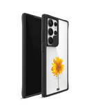 Clear Sunflower Black Hybrid Clear Case Cover For Samsung Galaxy S24 Ultra