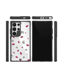 Floating Flowers Black Hybrid Clear Case Cover For Samsung Galaxy S24 Ultra