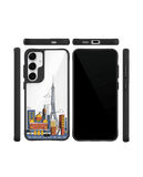 Paris Skyline Black Hybrid Clear Case Cover For Samsung Galaxy S24