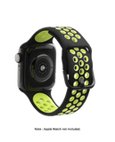 Black-Lime Ribbed Silicone Apple WatchBand (42/44/45mm)