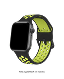 Black-Lime Sports Silicone Apple WatchBand (38/40/41mm)