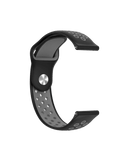 Black-Grey Annex Silicone WatchBand for Samsung/OnePlus/Fitbit Smartwatches