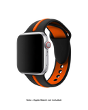 Black-Orange Two Tone Silicone Apple WatchBand (38/40/41mm)