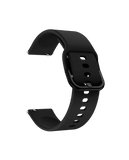 Black Silicone Buckle WatchBand for Samsung/OnePlus/Fitbit Smartwatches (20mm)