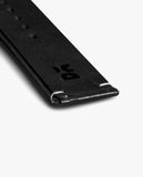 Black Two-stitch Handmade Leather WatchBand for Samsung/OnePlus/Fitbit Smartwatches (22mm)