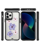 DailyObjects Clear Mauve & White Flowers Black Hybrid Clear Case Cover For iPhone 11 Pro Max