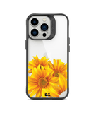 DailyObjects Clear Bright Sunflowers Black Hybrid Clear Phone Case Cover For iPhone 15 Pro