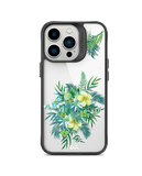 DailyObjects Clear Ferns & Flowers Black Hybrid Clear Phone Case Cover For iPhone 15 Pro Max