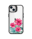 DailyObjects Clear Hibiscus Black Hybrid Clear Phone Case Cover For iPhone 14 Plus