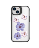 DailyObjects Clear Mauve & White Flowers Black Hybrid Clear Phone Case Cover For iPhone 15 Plus