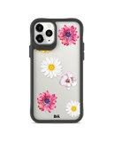 DailyObjects Clear Multicoloured Flowers Black Hybrid Clear Case Cover For iPhone 11 Pro