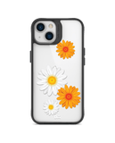 DailyObjects Clear Painted Flowers Black Hybrid Clear Case Cover For iPhone 13 Mini