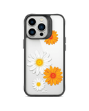 DailyObjects Clear Painted Flowers Black Hybrid Clear Case Cover For iPhone 13 Pro Max