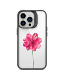 DailyObjects Clear Painted Hibiscus Black Hybrid Clear Phone Case Cover For iPhone 14 Pro