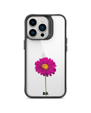 DailyObjects Clear Painted Purple Flower Black Hybrid Clear Phone Case Cover For iPhone 14 Pro Max