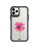 DailyObjects Clear Pink & Purple Painted Flower Black Hybrid Clear Case Cover For iPhone 11 Pro Max