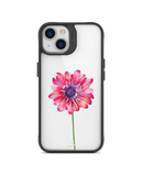 DailyObjects Clear Pink & Purple Painted Flower Black Hybrid Clear Case Cover For iPhone 13 Mini