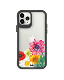 DailyObjects Clear Pink & Yellow Flowers Black Hybrid Clear Case Cover For iPhone 11 Pro Max