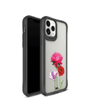 DailyObjects Clear Pink Red & White Flowers Black Hybrid Clear Case Cover For iPhone 11 Pro