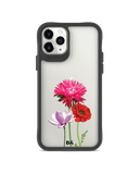 DailyObjects Clear Pink Red & White Flowers Black Hybrid Clear Case Cover For iPhone 11 Pro Max