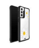 DailyObjects Clear Three White Daisies Black Hybrid Clear Case Cover For Samsung Galaxy S21 FE