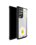 DailyObjects Clear Three White Daisies Black Hybrid Clear Case Cover For Samsung Galaxy S22 Ultra