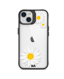 DailyObjects Clear Three White Daisies Black Hybrid Clear Phone Case Cover For iPhone 15 Plus