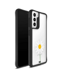 DailyObjects Clear White Daisy Black Hybrid Clear Case Cover For Samsung Galaxy S21 FE