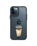 DailyObjects Coffee Is Love Black Hybrid Clear Case Cover For iPhone 12 Pro