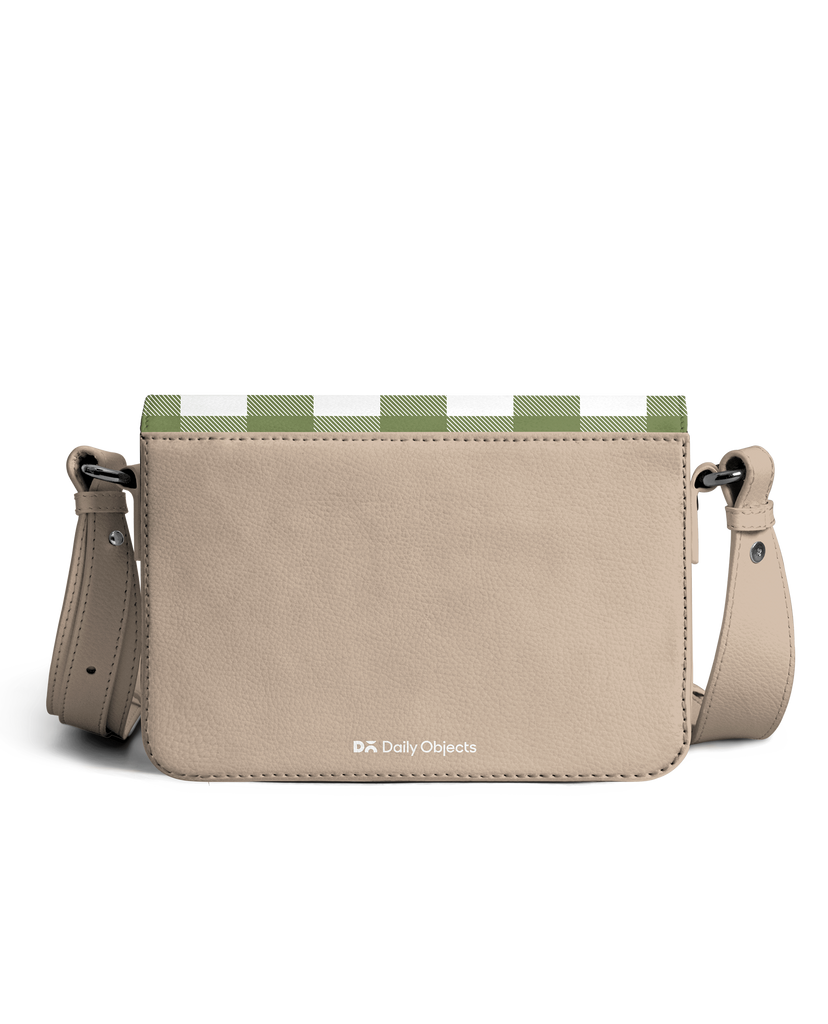 Creamy Crocodile Gingham Sol Box Shoulder Bag by DailyObjects
