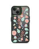 Ferns And Petals Blue Hybrid Clear Phone Case Cover For iPhone 14