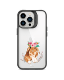 DailyObjects Flower Bunny Black Hybrid Clear Phone Case Cover For iPhone 14 Pro Max