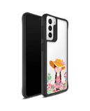 DailyObjects Flower Nerd Black Hybrid Clear Case Cover For Samsung Galaxy S21 Plus