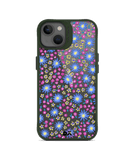 Glittering Daisy Blue Hybrid Clear Phone Case Cover For iPhone 14 Plus