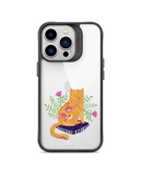 DailyObjects Happy Kitty Black Hybrid Clear Phone Case Cover For iPhone 14 Pro