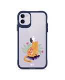 DailyObjects Happy Kitty Blue Hybrid Clear Case Cover For iPhone 11