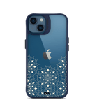 Mandala Flake Off White Blue Hybrid Clear Phone Case Cover For iPhone 14 Plus