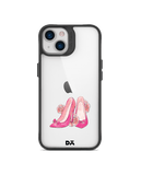 DailyObjects Pink Stilettos Black Hybrid Clear Phone Case Cover For iPhone 14 Plus